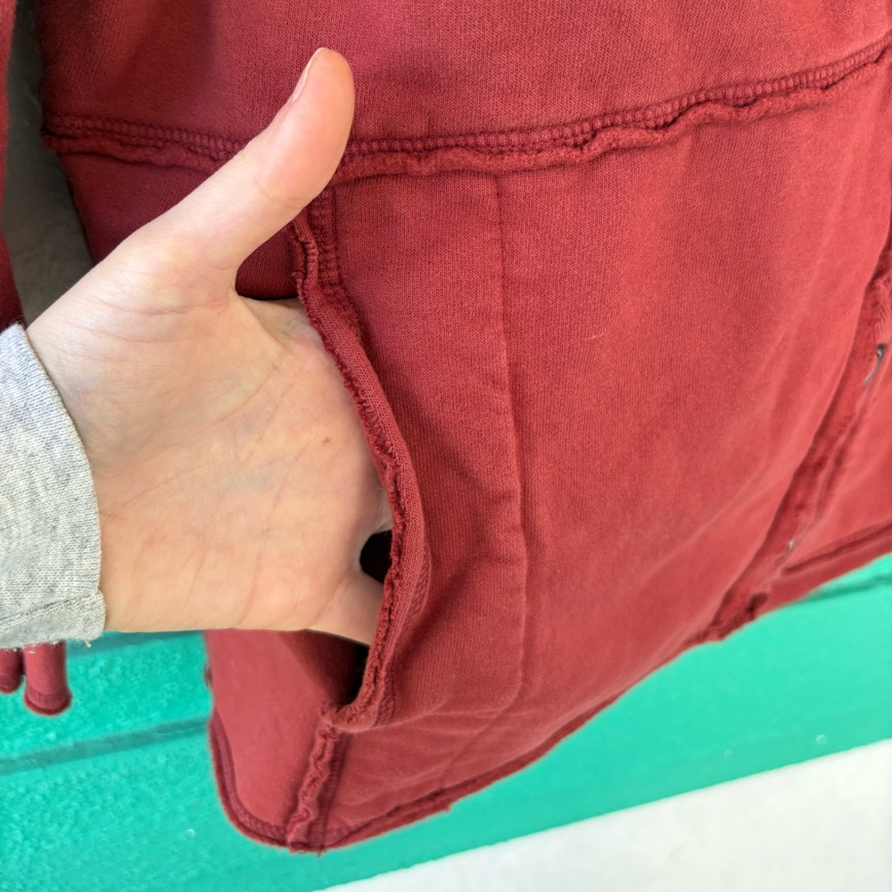 Raw Earth Wild Sky Rust Red Jacket Hoodie Medium Cotton - Picture 6 of 9